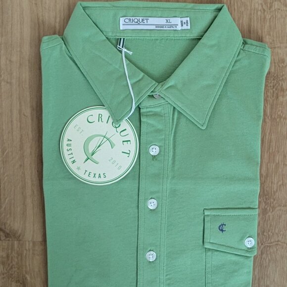NWT Criquet Men’s Green Polo Shirt XL Short Sleeve Golf